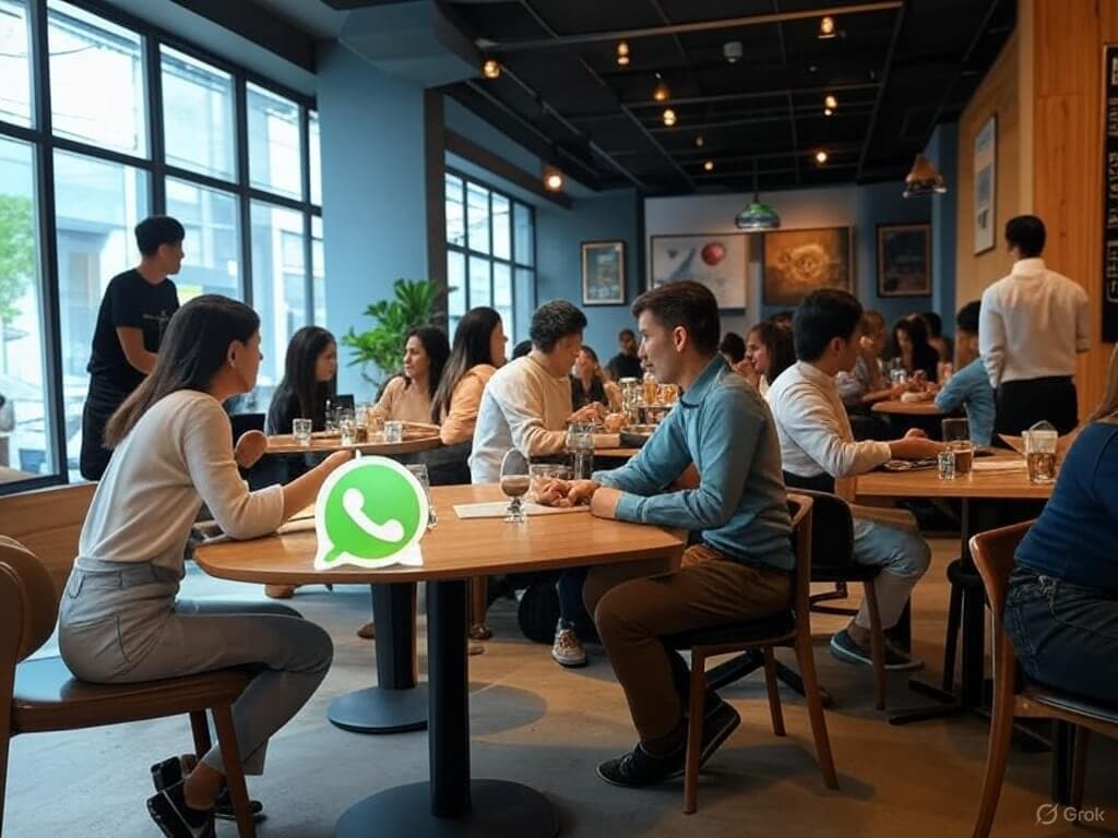 מסעדה עמוסה — בוט עונה ללקוחות בזמן שהצוות עסוק